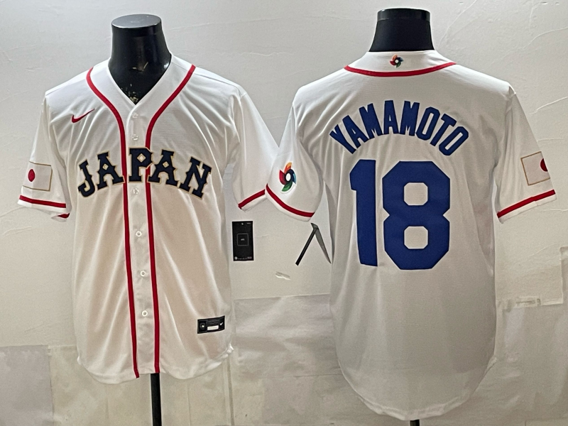 Men 2026 World Cub USA #18 Yamamoto white Nike MLB Jersey 002->philadelphia 76ers->NBA Jersey